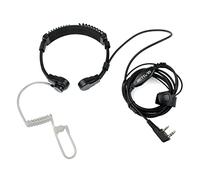 Retevis Walkie Talkie Throat Mic 2 Pin Headset for RT24 RT27 RT622 (1 Pcs) | Retractable Throat Mic Earpiece Compatible with 2 Way Radio Baofeng UV5R Kenwood Covert Acoustic Tube Earpiece for Hunting