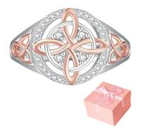 RETGJNC Handmade Witch's Return Knot Amulet Ring, Two-tone Witch's Knot Ring, Vintage Jewelry, Protecting Loved Ones, Women's Jewelry Gift