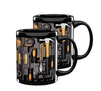 RETGJNC Mechanical Toolbox Ceramic Fun Coffee Mug, Mechanical Toolbox-Shaped Tea Mug, Creative Gift for Dad, Husband, Garage Workshop Owner, Car Enthusiast - 11oz