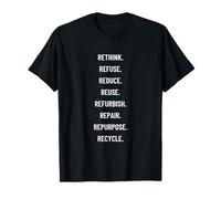 Rethink, Refuse, Reduce, Ruse, Recycle, Upcycling Handicraft T-Shirt