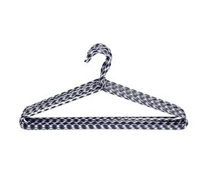 Rethink Your Room Clothes Hangers 10 Pack Stylish Fabric Wrapped Metal, Space Saving Coat, Velvet, Pant Hangers for Closet Organization, Durable Non-Slip, Navy/White Wardrobe Essentials Bulk Storage