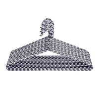 Rethink Your Room Clothes Hangers 30 Pack Stylish Fabric Wrapped Metal, Space Saving Coat, Velvet, Pant Hangers for Closet Organization, Durable Non-Slip, Navy/White Wardrobe Essentials Bulk Storage