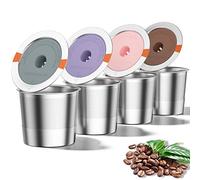 RETHONE K Cup Reusable Coffee Pods, Stainless Steel Reusable K Cups Coffee Filter Compatible with Keurig 1.0 & 2.0 Coffee Makers BPA-Free Refillable Coffee Filters (4 Pack)