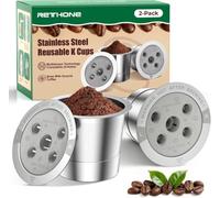 RETHONE Reusable K Cups for Keurig Supreme: Stainless Steel 5-Hole Coffee Pods Multistream K Cup Refillable Mesh Filter Compatible with K Supreme/K-Slim/K-Duo Gen2/K-Brew Chill - Easy Clean,Planet