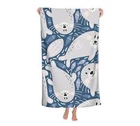 rethyrel Cute Seal Beach Towel Highly Absorbent Microfiber Beach Blanket Soft Bath Towels 80X130 cm
