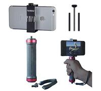 RetiCAM Smartphone Tripod Mount with Hand Grip - All Metal Heavy-Duty Hand Held Stabilizer and Tripod Mount for Smart Phones and Cameras - HG30, Aluminum, Red