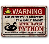 Reticulated Python Retro Sign Funny Metal Signs Warning Sign Tin Sign Gift For Women Men 8x12 Inch