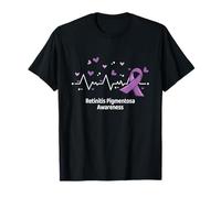 Retinitis Pigmentosa Awareness Hear Beat Ribbon T-Shirt