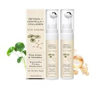 Retinol Centella Eye Cream, Anti Aging Eye Cream with Collagen & Hyaluronic Acid, Moisturizing Under Eye Cream for Wrinkles, Fine Lines & Firm-Looking Skin, Calming Eye Cream for Women & Men.2PCS