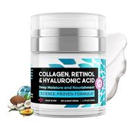 Retinol Collagen Cream, 3% Retinol Day & Night Cream with Hyaluronic Acid, Anti-Aging Face Creams for Wrinkles, Hydrating Moisturiser for Face & Neck, Non-Greasy, 24 hr Skincare for All Skin Types