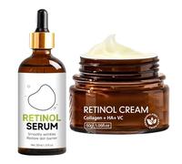 Retinol Collagen Cream & Retinol Eye Serum - Anti Aging Retinol Cream with Hyaluronic Acid- Skin Tightening Face Cream for Women & Men, Day & Night Moisturizer, Deep Wrinkle Filler, Korean Skincare