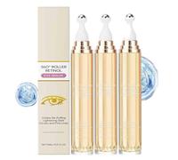 Retinol Eye Cream,Eye Serum,Eyes Roller for Dark Circles and Puffiness,Anti Ageing and Anti Wrinkle,Smooth and Lift Cream with 360° Massage Ball Reduce Bags,Fine Lines,Retinal Strength (15ml, 3PC)