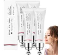 Retinol Eye Cream for Dark Circles Puffiness, Instant Firming Eye Serum, Under Eye Bag Remover, Anti Aging Repair Cream with Hyaluronic Acid, Luminous Corrector for Women Men (4Pcs)