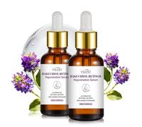 Retinol Serum with Bakuchiol 0.3% & Hyaluronic Acid, Vegan Face Serums for Wrinkle Reduction & Radiant Skin, Gentle on Sensitive Skin, 30 ml, Pack of 2
