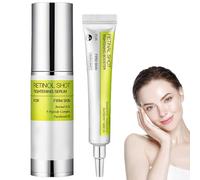 Retinol Skin Booster Serum 30ml + Retinal Shot Tightening Booster 15ml,Eye Cream for Dark Circles & Puffy Eyes,Retinol E/ye Cr/eam for Wrinkles,Under E/ye Tightening Cre-am,Dark Circle Ey/e Treatment