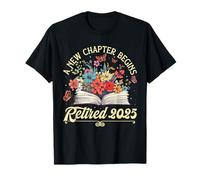 Retired 2025 A New Chapter Begins Retirement Teacher Women T-Shirt