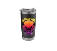Retired 2025 Countdown in Progress Beach Retirement Party Stainless Steel Insulated Tumbler