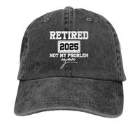 Retired 2025 Not My Problem Anymore Hat for Men Women, Adjustable Cotton Retirement Baseball Cap, Black7, One size