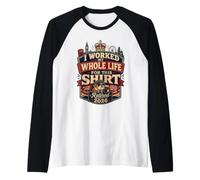 Retired 2026 Funny British Bulldog Worked My Whole Life Raglan Baseball Tee
