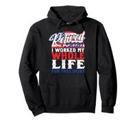 Retired 2026 Funny Retirement Gift Worked My Life July 4th Pullover Hoodie
