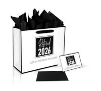 Retired 2026 Gift Bag Set, Paper Large Retirement Gift Bag with Tissue Paper Greeting Card & Envelope Retirement Party Supplies for Men Women Office Coworker Farewell & Going Away Decorations