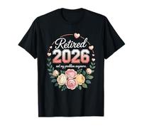 Retired 2026 No Problems Forever Floral Design T-Shirt