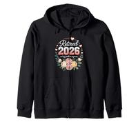 Retired 2026 No Problems Forever Floral Design Zip Hoodie