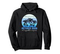 Retired 2026 Not My Problem Anymore Beach Tropical Sunset Pullover Hoodie