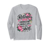 Retired 2026 Retirement Floral Flowers Women Long Sleeve T-Shirt
