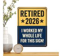 Retired 2026 Sign - Bright, Long Lasting Photo Prop and Keepsake - Retirement Wall Decoration and Party Decoration - For Women Men The Bedroom Offices Cafes Bookstores Banks Bookshelves