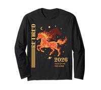 Retired 2026 Year of the Fire Horse Retired Zodiac Employee Long Sleeve T-Shirt