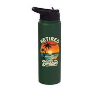 Retired 2027 Living The Dream Tropical Beach Stainless Steel Insulated Water Bottle