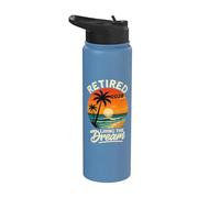 Retired 2028 Living The Dream Tropical Beach Stainless Steel Insulated Water Bottle