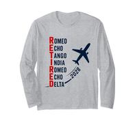 Retired 2028 Phonetic Alphabet Airplane Pilot Retirement Long Sleeve T-Shirt