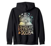 Retired 2028 Teacher A New Chapter Begins Retirement Gift Zip Hoodie