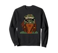 Retired African American Woman With Locs Retirement Sweatshirt