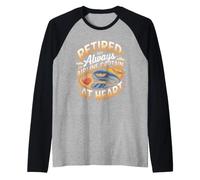 Retired Airline Captain at Heart Airline Pilot Aviation Raglan Baseball Tee