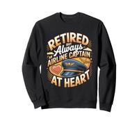 Retired Airline Captain at Heart Airline Pilot Aviation Sweatshirt