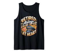 Retired Airline Captain at Heart Airline Pilot Aviation Tank Top