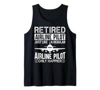 Retired Airline Pilot Flying Retirement Funny Saying Tank Top