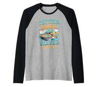 Retired and Riding Waves Full Time Jet Ski Raglan Baseball Tee