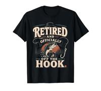 Retired and The Hook Fisherman Bass Angler Value Graphic T-Shirt, Men, Black, L