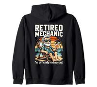 Retired Auto Mechanic Retirement I'm Officially Exhausted Zip Hoodie