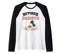 Retired Barista Brew It Yourself Coffee Funny Retirement Raglan Baseball Tee