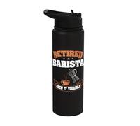 Retired Barista Brew It Yourself Coffee Funny Retirement Stainless Steel Insulated Water Bottle
