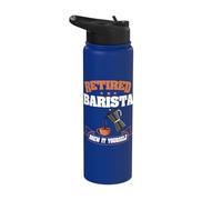 Retired Barista Brew It Yourself Coffee Funny Retirement Stainless Steel Insulated Water Bottle