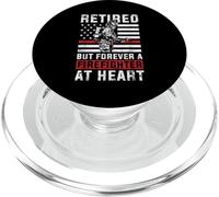 Retired But Forever Firefighter At Heart American Flag Art PopSockets PopGrip for MagSafe