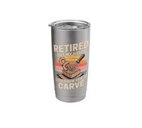 Retired But My Hands Still Know How to Carve Stainless Steel Insulated Tumbler