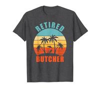Retired Butcher, Funny Butcher, Happy Retirement T-Shirt, Men, Dark Heather Grey, X-Large
