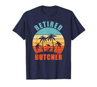 Retired Butcher, Funny Butcher, Happy Retirement T-Shirt, Men, Navy Blue, Large